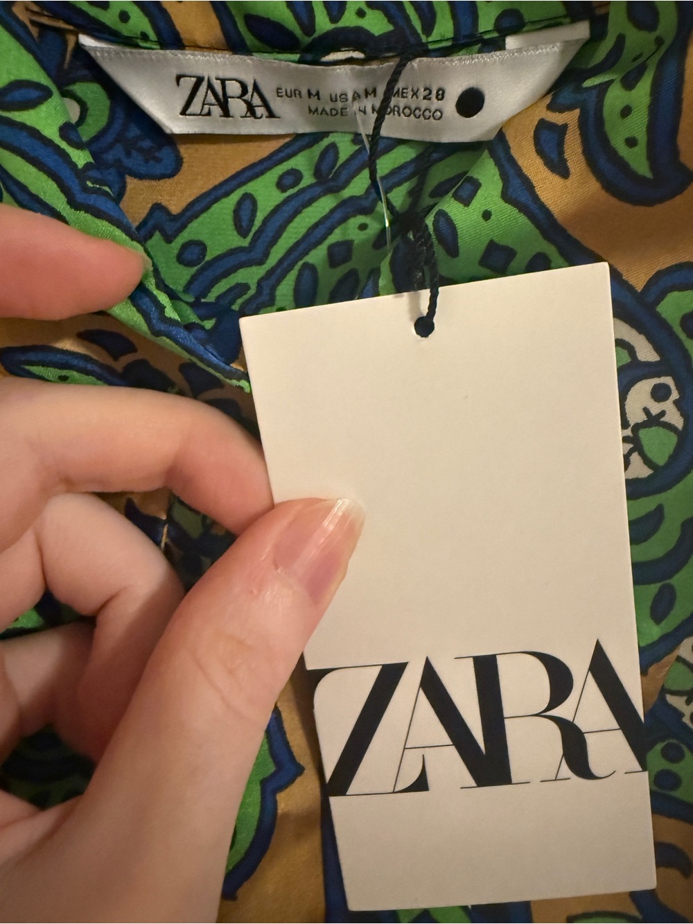 Zara Yellow Paisley Blouse with Green and Blue Accents - Picture 4 of 5
